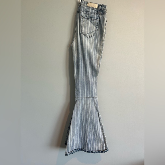 Rock & Roll Cowgirl Denim - Rock & Roll Cowgirl Blue Striped Flare Jeans